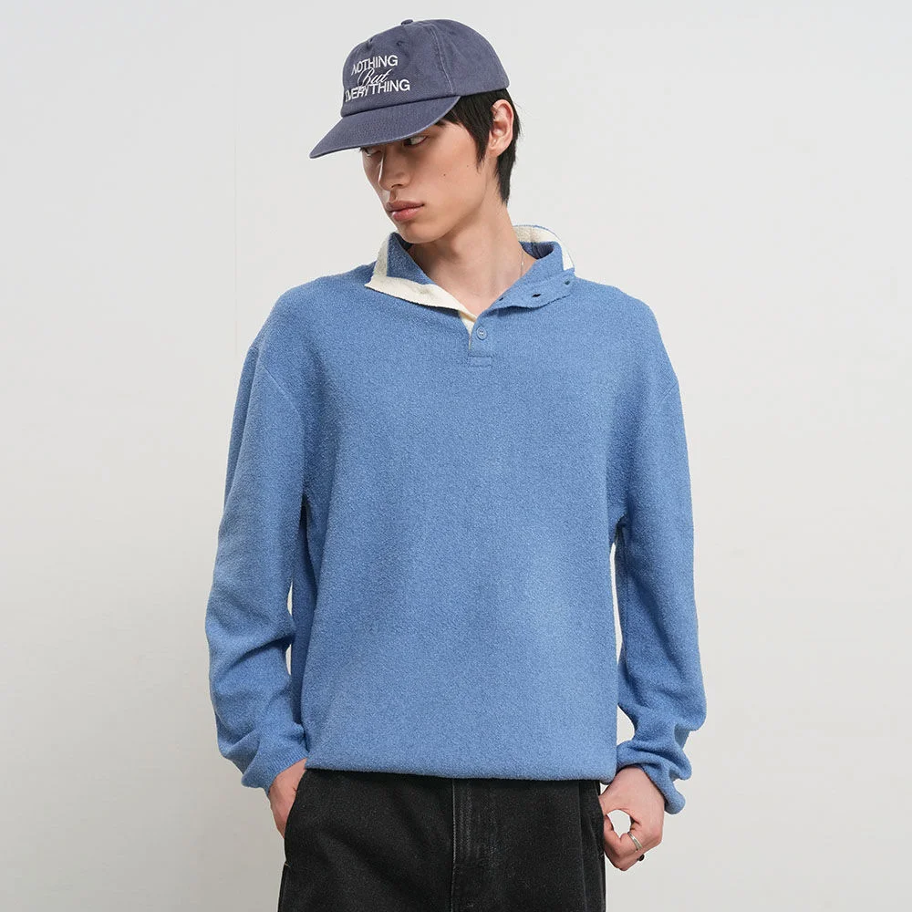 UNISEX 撞色 衣領 亨利領 針織衫 / GF1UKP007