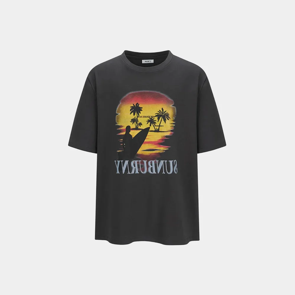 SUNBURNT GRAPHIC T-SHIRT - CHARCOAL
