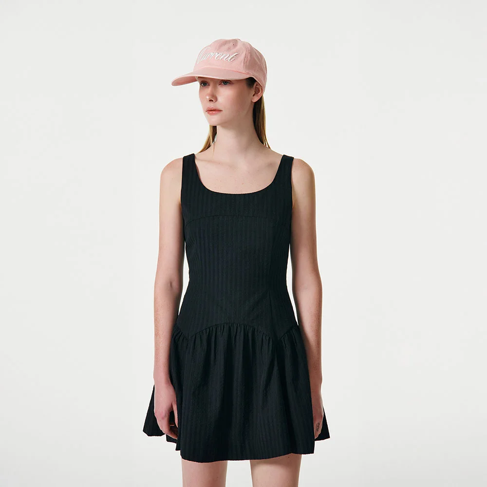 RIBBON STRAP SLEEVELESS DRESS