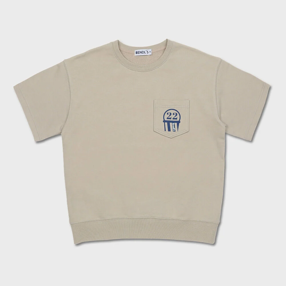 BENDL'S POCKET HALF SWEATSHIRTS - BEIGE