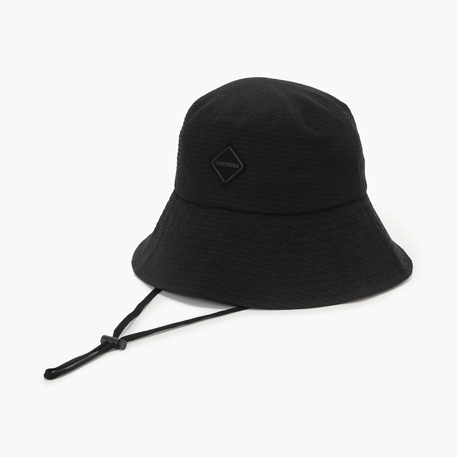 WS SEERSUCKER CORD STRAP WIDE HAT_BLACK