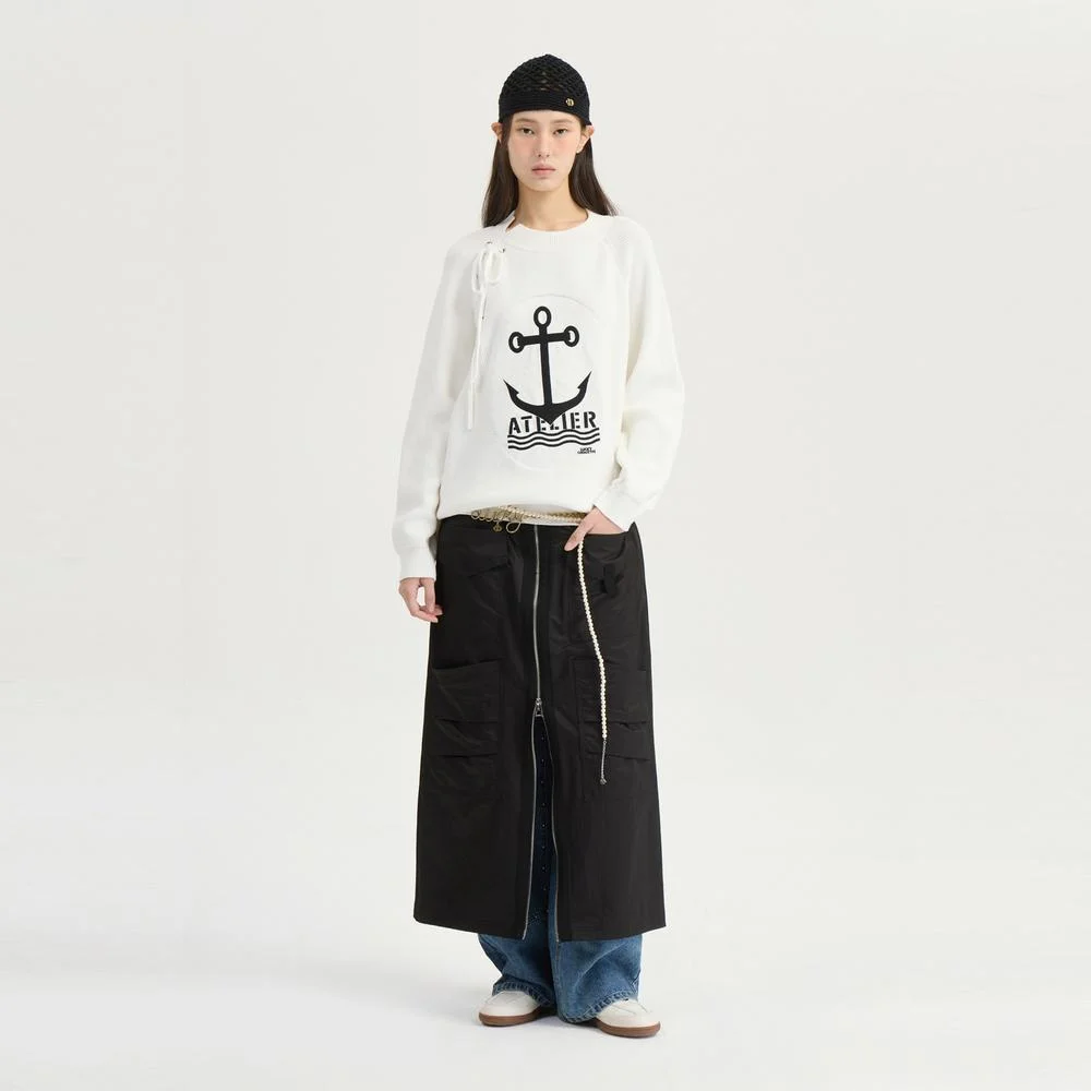 Back Banding Long Skirt (black) LFKAM25835BKX