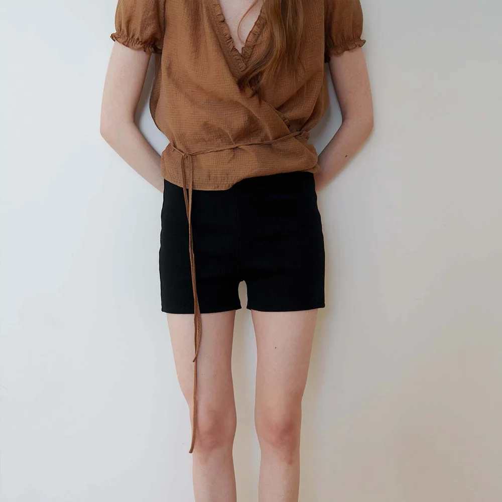 Rib Compact Shorts_Black