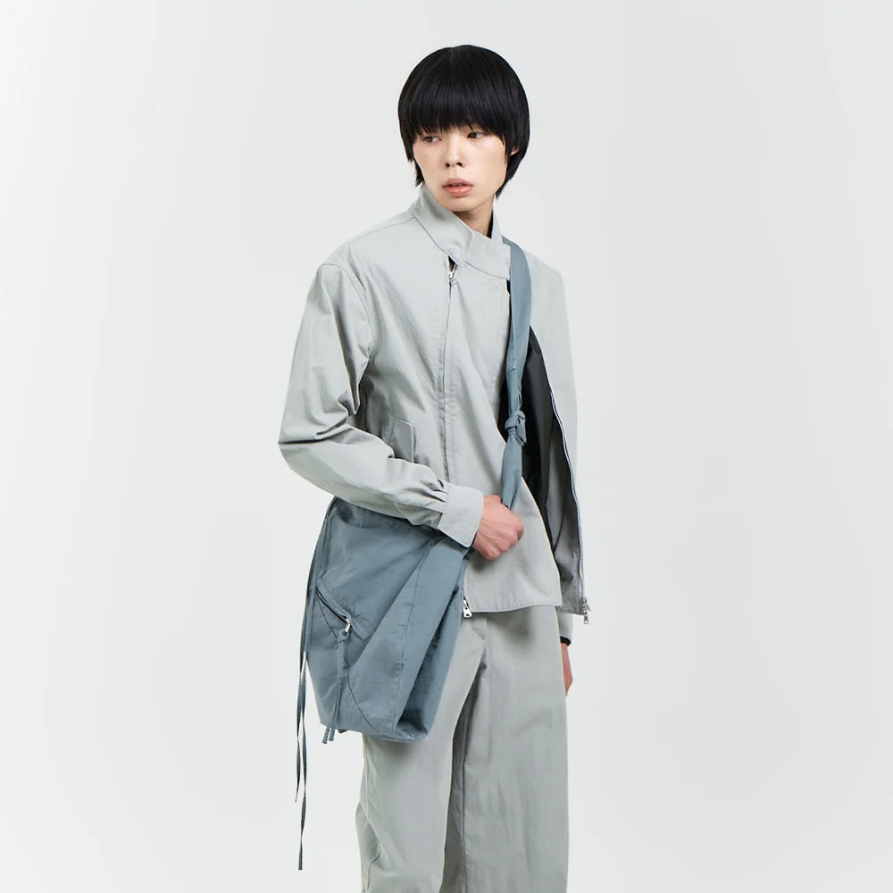 GARMENT DYED 2 WAY STRAP TOTE BAG (LARGE) GREYISH GREEN