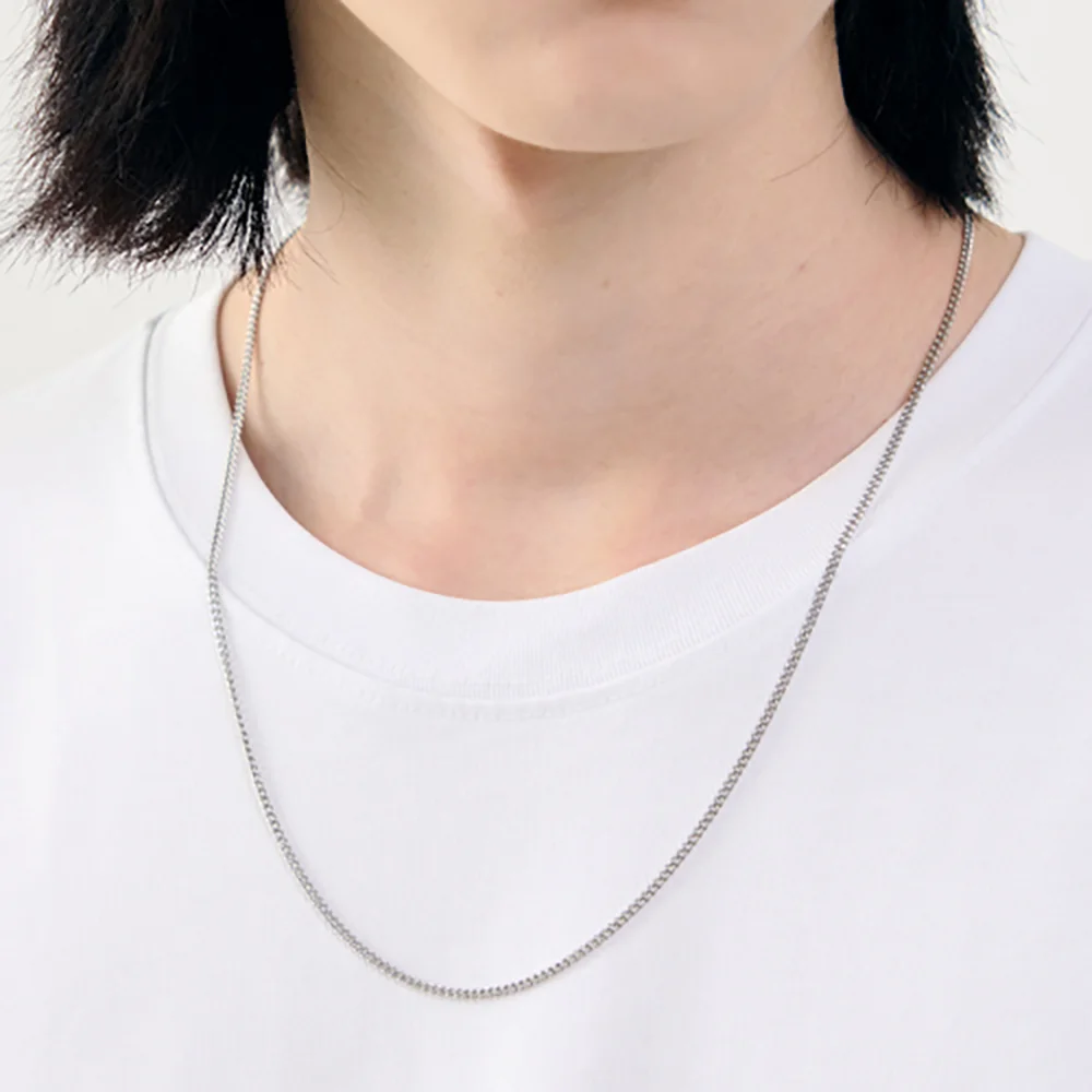 Unisex surgical steel basic chain necklace 2mm