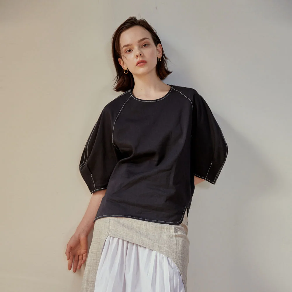 Blouse Stitch Round Neck BK