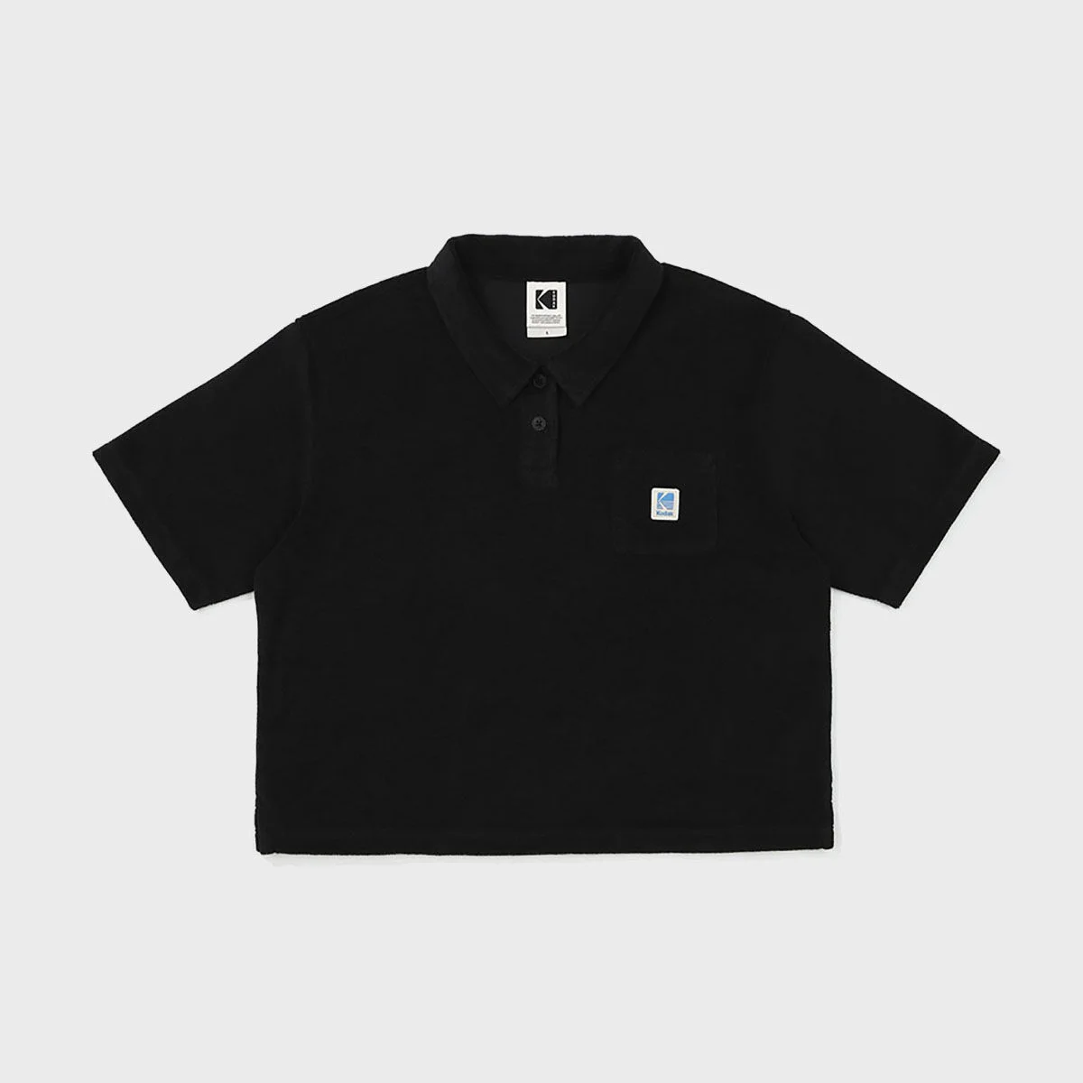 毛圈布 Polo T恤 女裝 BLACK