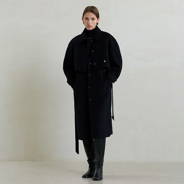 LEVON WOOL HANDMADE TRENCH COAT S (CT-1421)