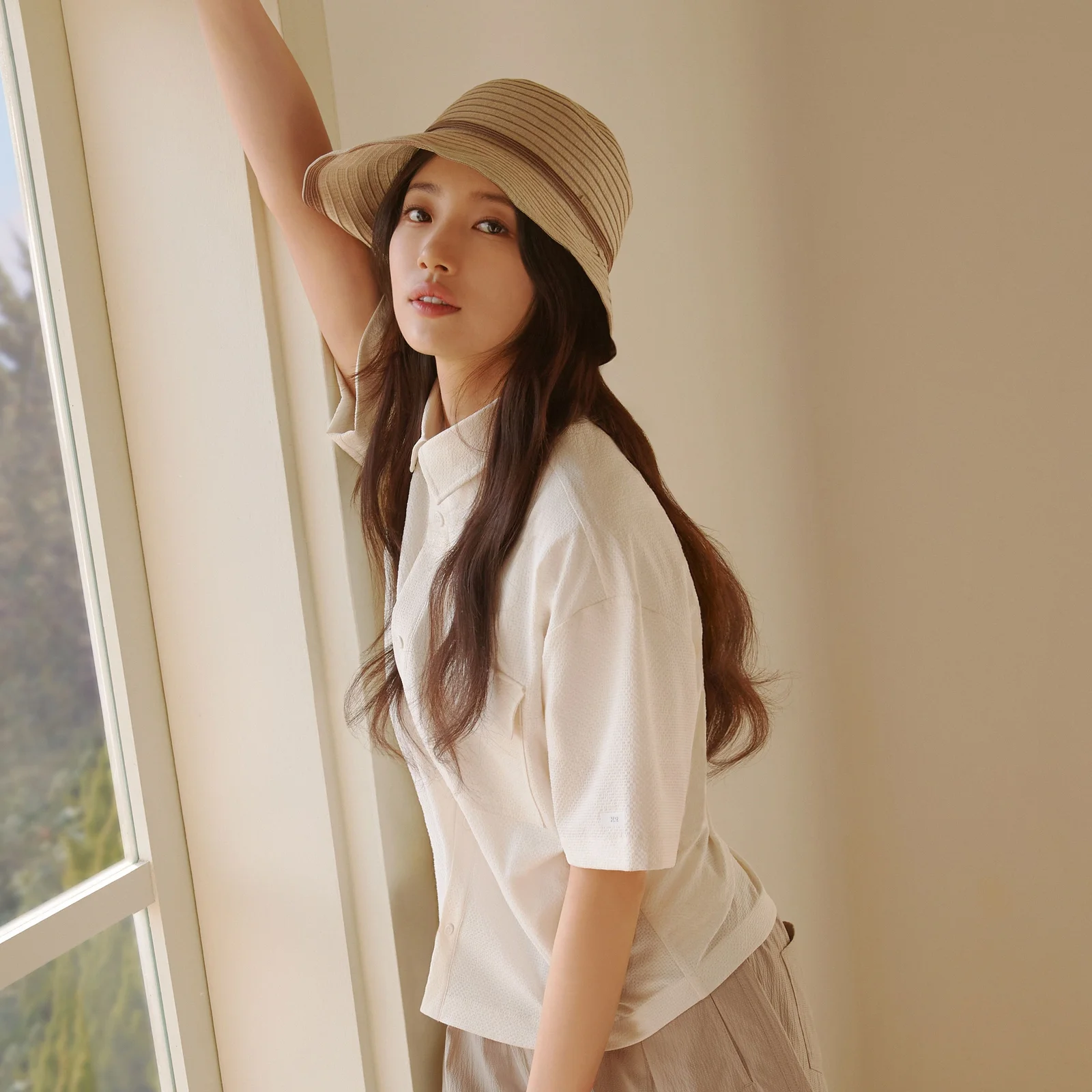 SIGNATURE MULTI SUNSHADE HAT W_Beige_KWM25C64E2