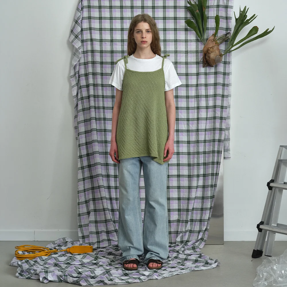 oblique summer knit - olive
