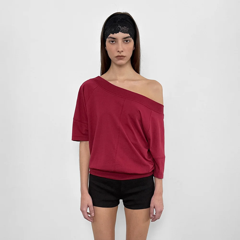 Multi-Neck Tee_Wine
