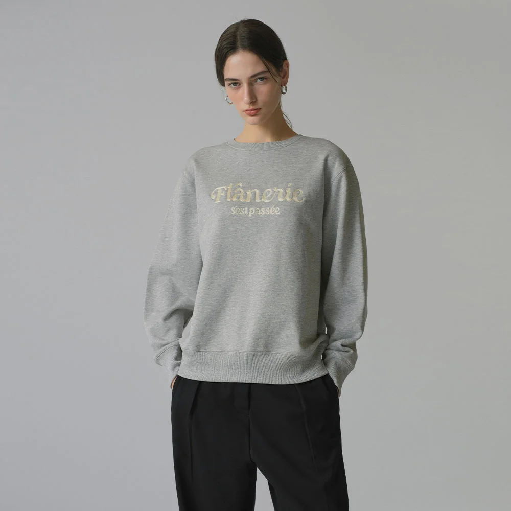 SITP5235 flanerie 刺繡 衛衣_Melange gray