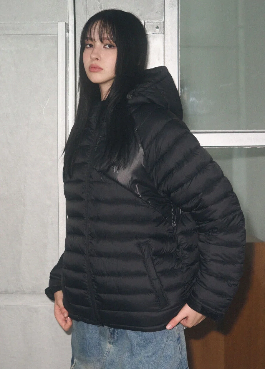弧形 線條 輕量 Puffer 外套