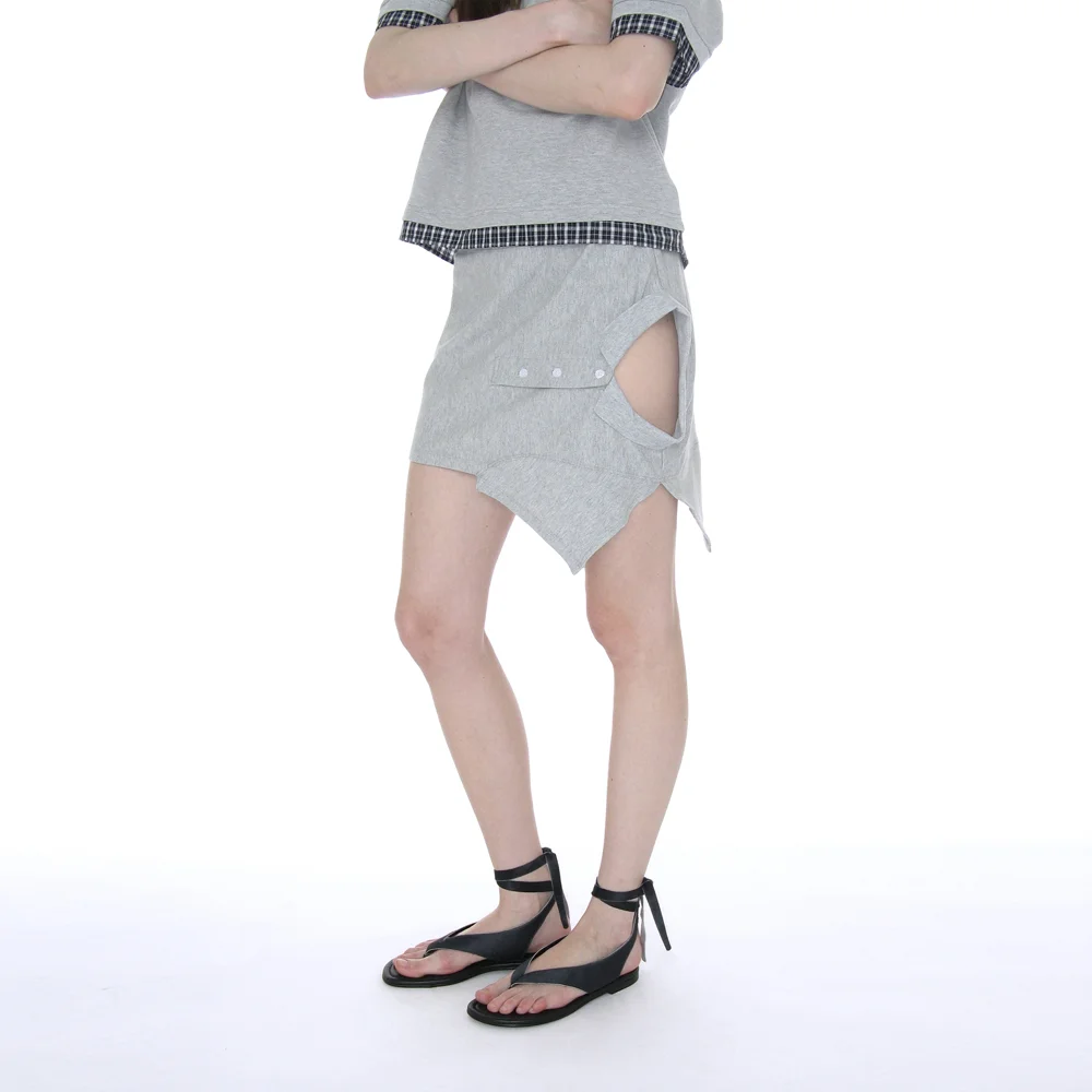 REWORKED POLO MINI SKIRT_MELANGE