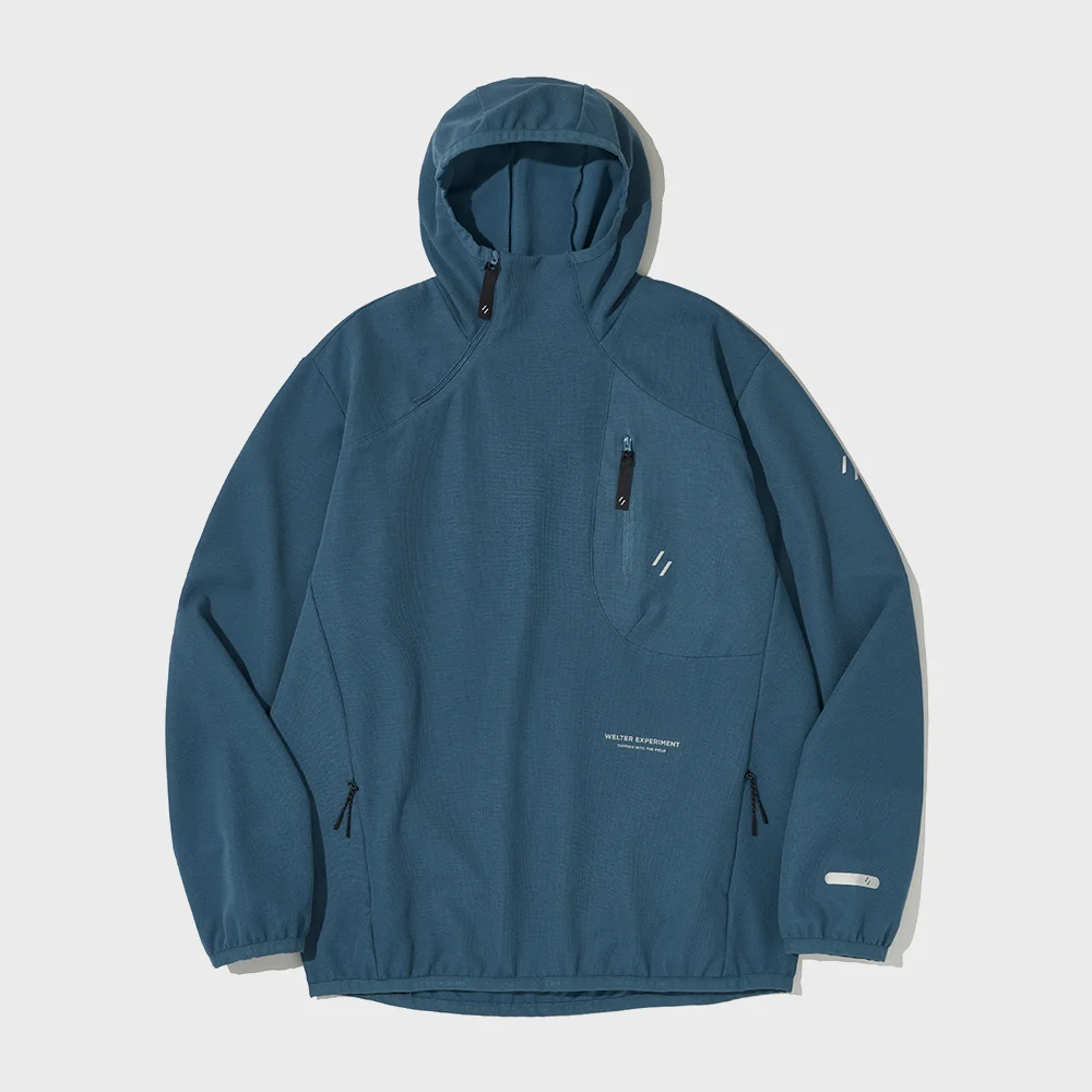 STRETCH WAFFLE PULLOVER_BLUE_WOL089