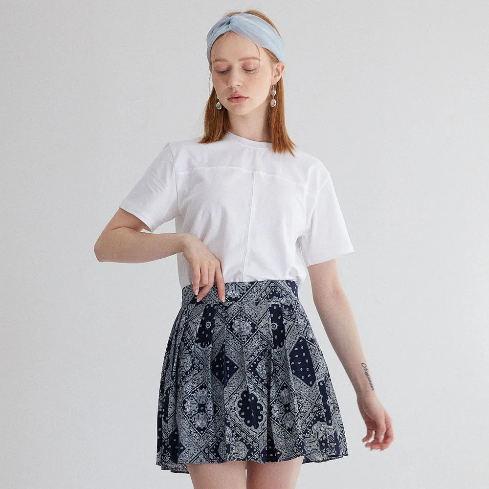 NATURE FABRIC PAISLEY SKIRT (NAVY)