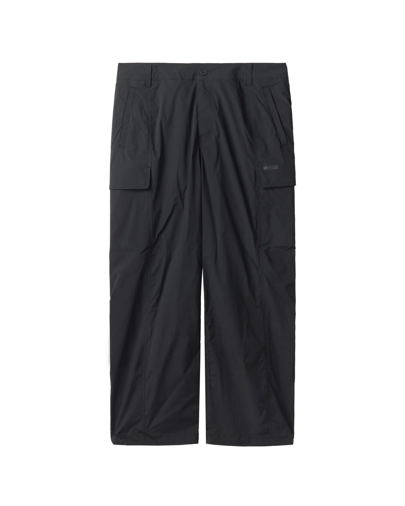 NYLON SET CUT DETAIL TROUSERS - BLACK (P242MPT234)