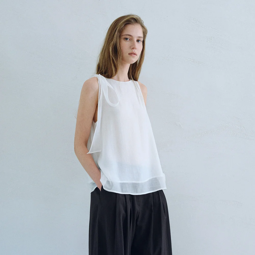 RIBBON STRAP BLOUSE_IVORY