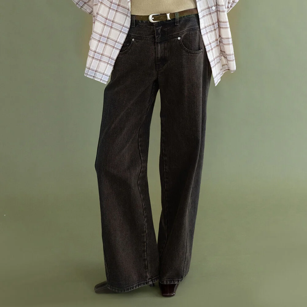 Deep-brown Lowrise Denim Pants SJ5WL429-94