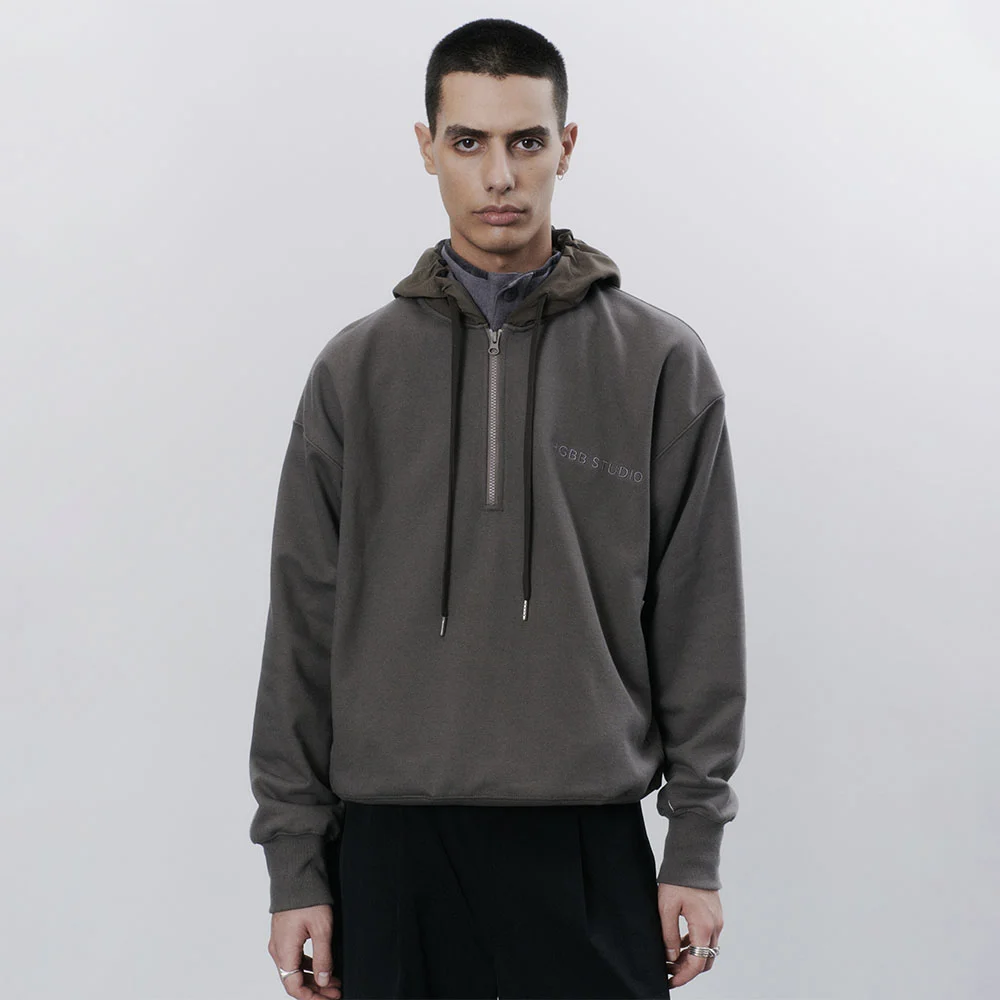 (M) LOGO HOODIE (OLIVE GREY)