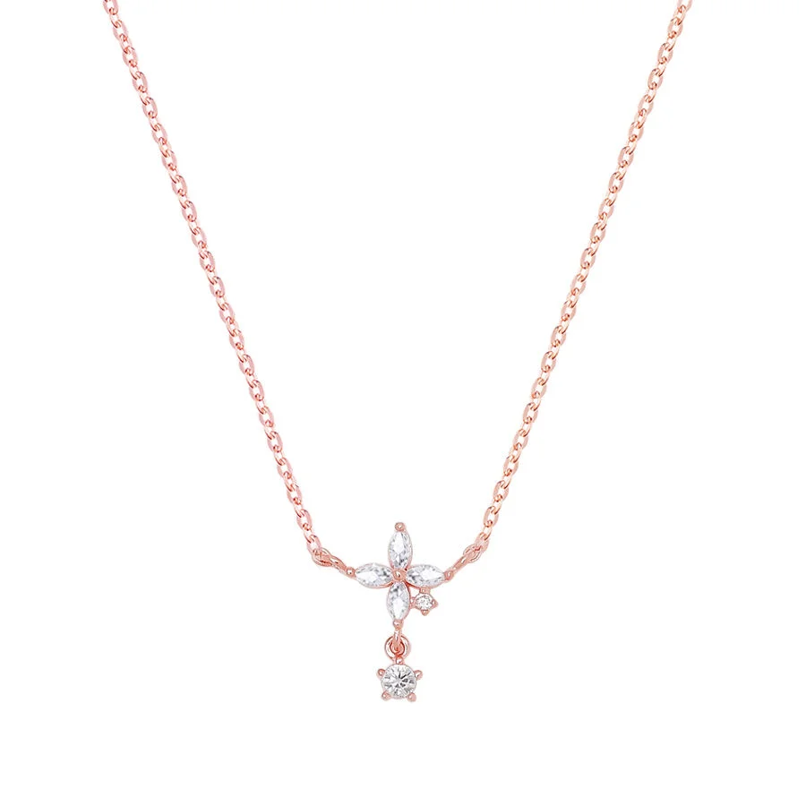 Fleur 垂肩 BL253N1222 女裝項鏈 水鑽 玫瑰鏈 Necklace