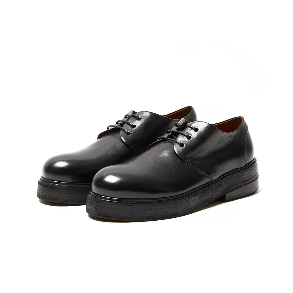 Marcel ZUCCOLONA Grained 皮革 德比鞋 鞋 - 黑色 (MM2845 150666)
