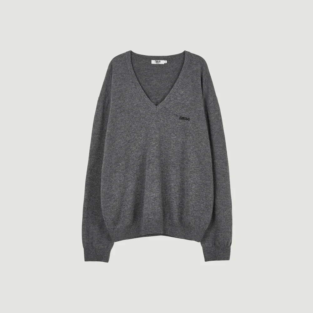 26FW MYLES OVER-FIT V-NECK KNIT (MELANGE GRAY)