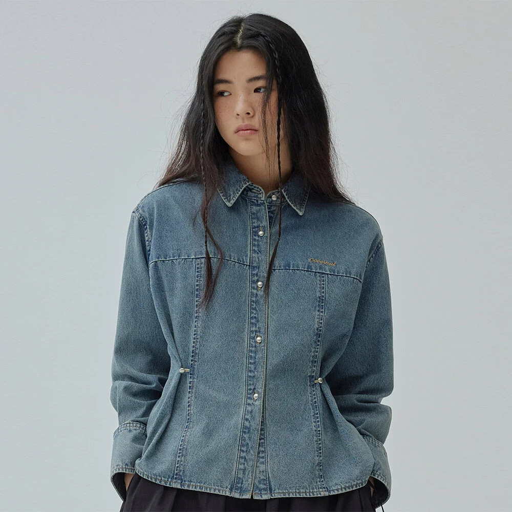 女裝 兩穿 牛仔 襯衫 Blue