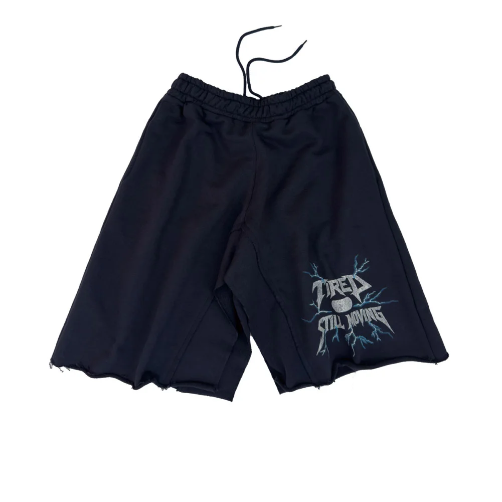 TIRED STILL MOVING CUT-OFF SKIRT-NAVY