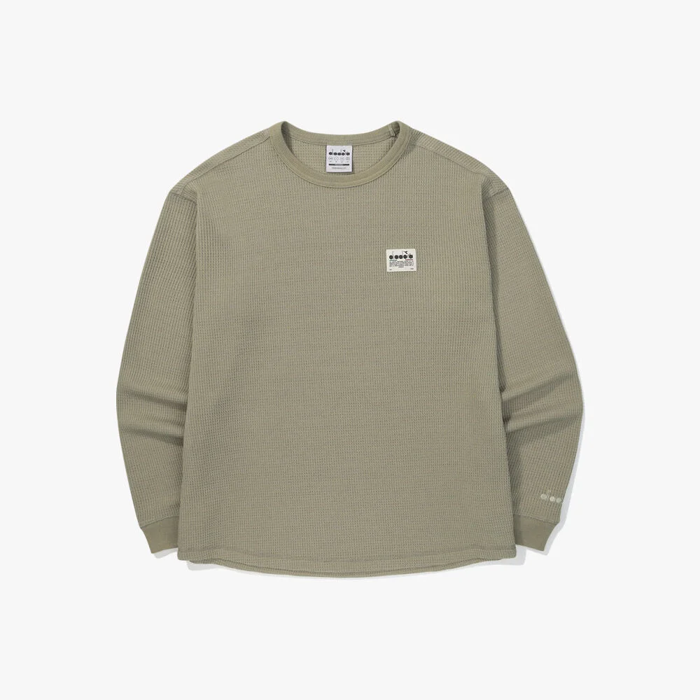 華夫格 長袖 T恤 KHAKI
