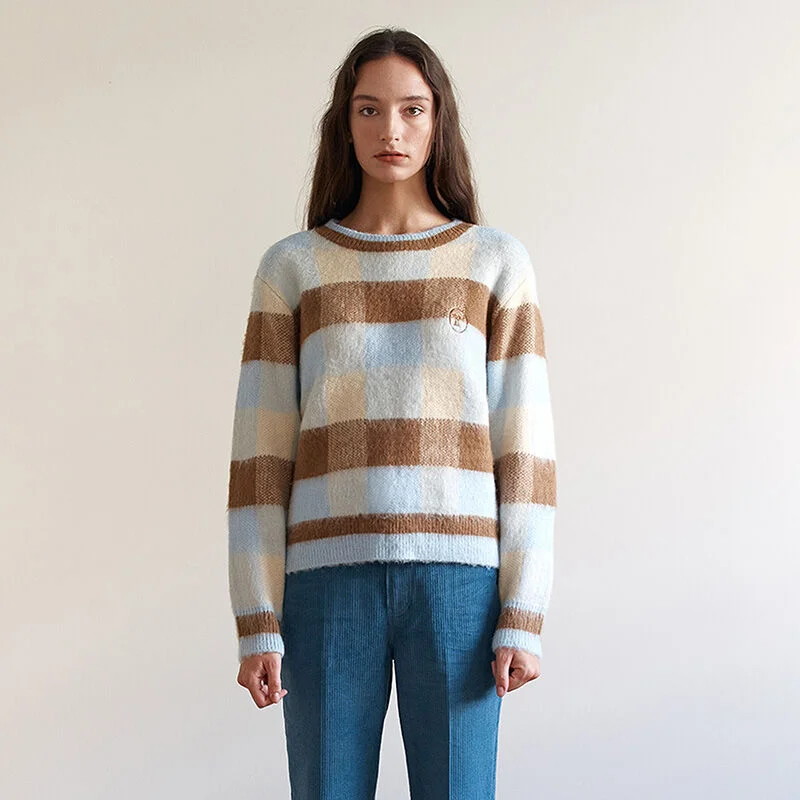 CHECK KNIT BLUE