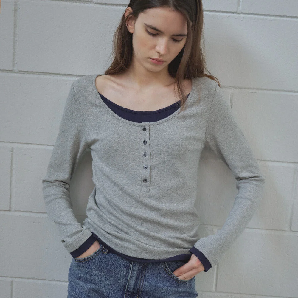 HENRY LAYERED MODAL TEE _Melange
