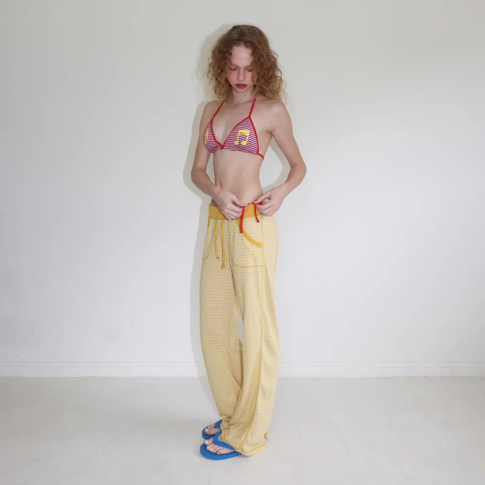 CANDY STRIPE LOUNGE PANTS_YELLOW
