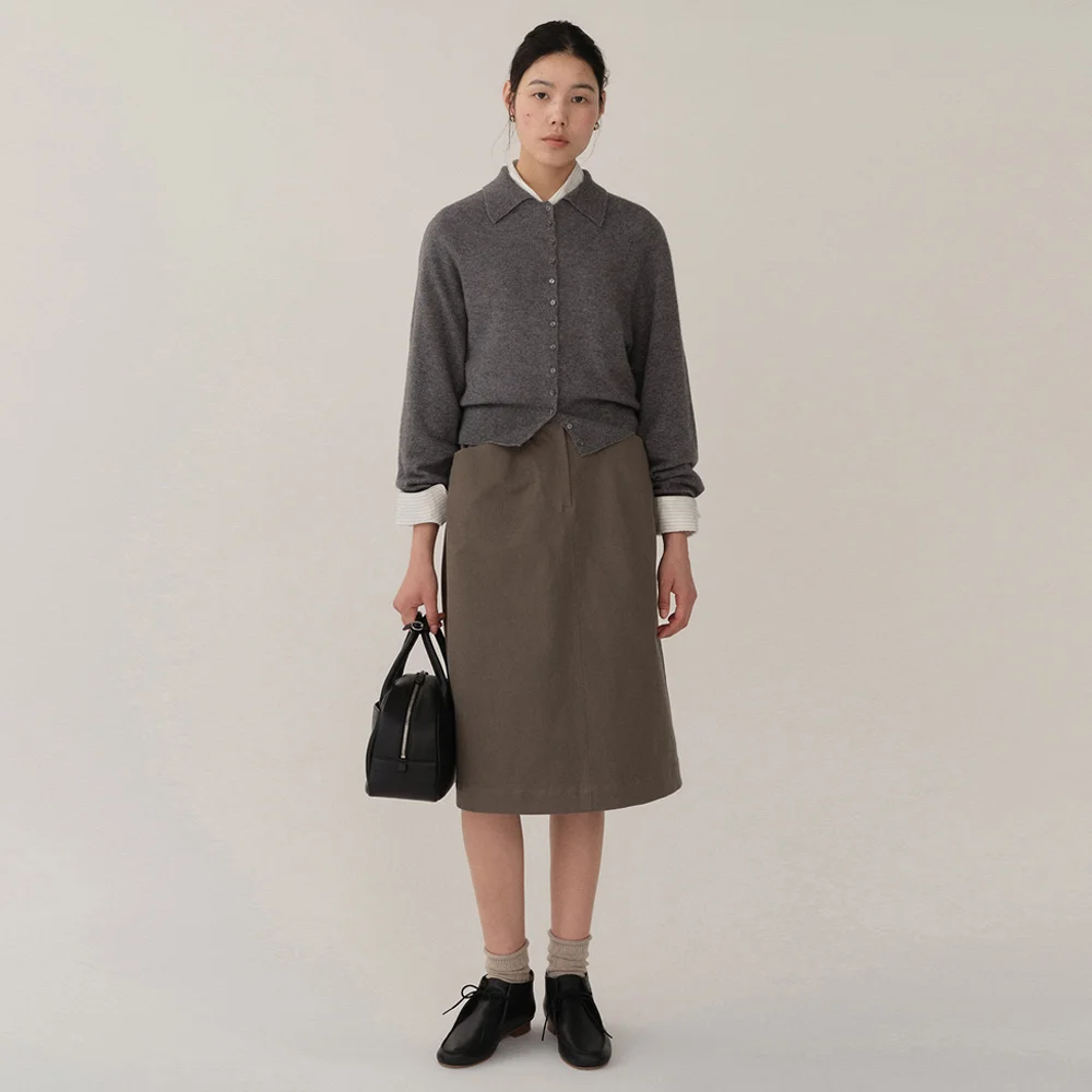 Phiro Cotton Skirt Anthracite