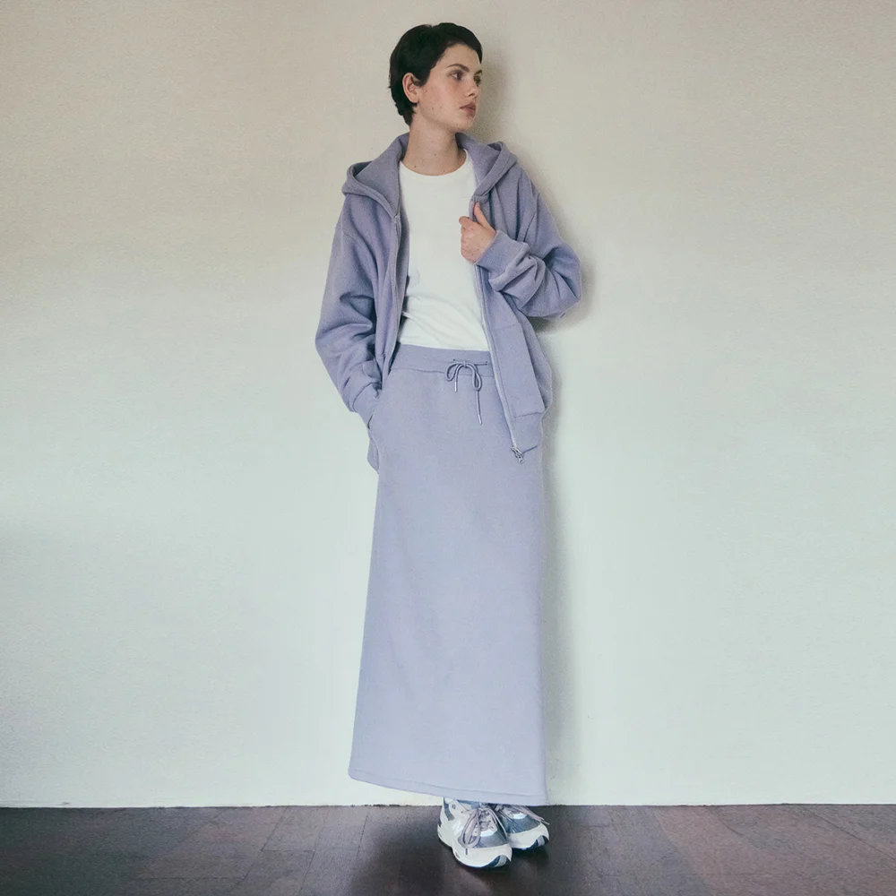 Warm Up Basic Brushed Long Skirt_LIGHT PURPLE(W25-SK04)
