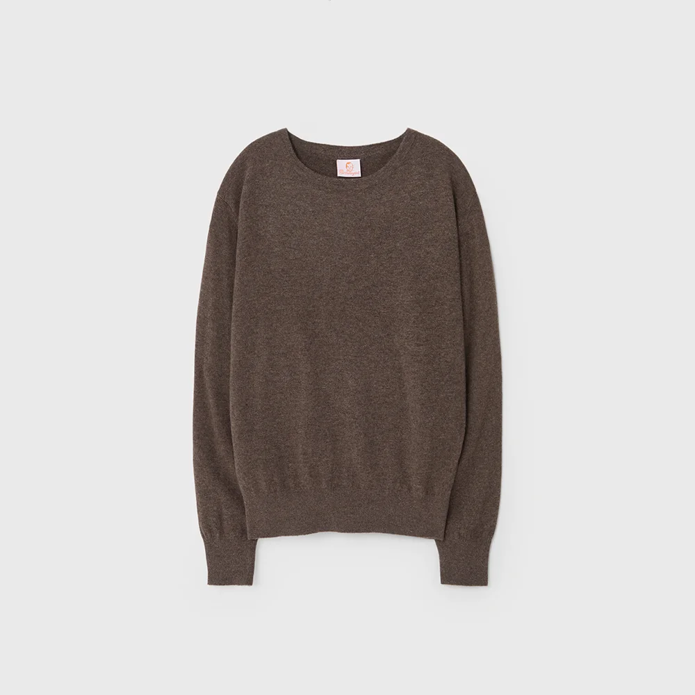 SOFT CASHMERE ROUND KNIT (BROWN)
