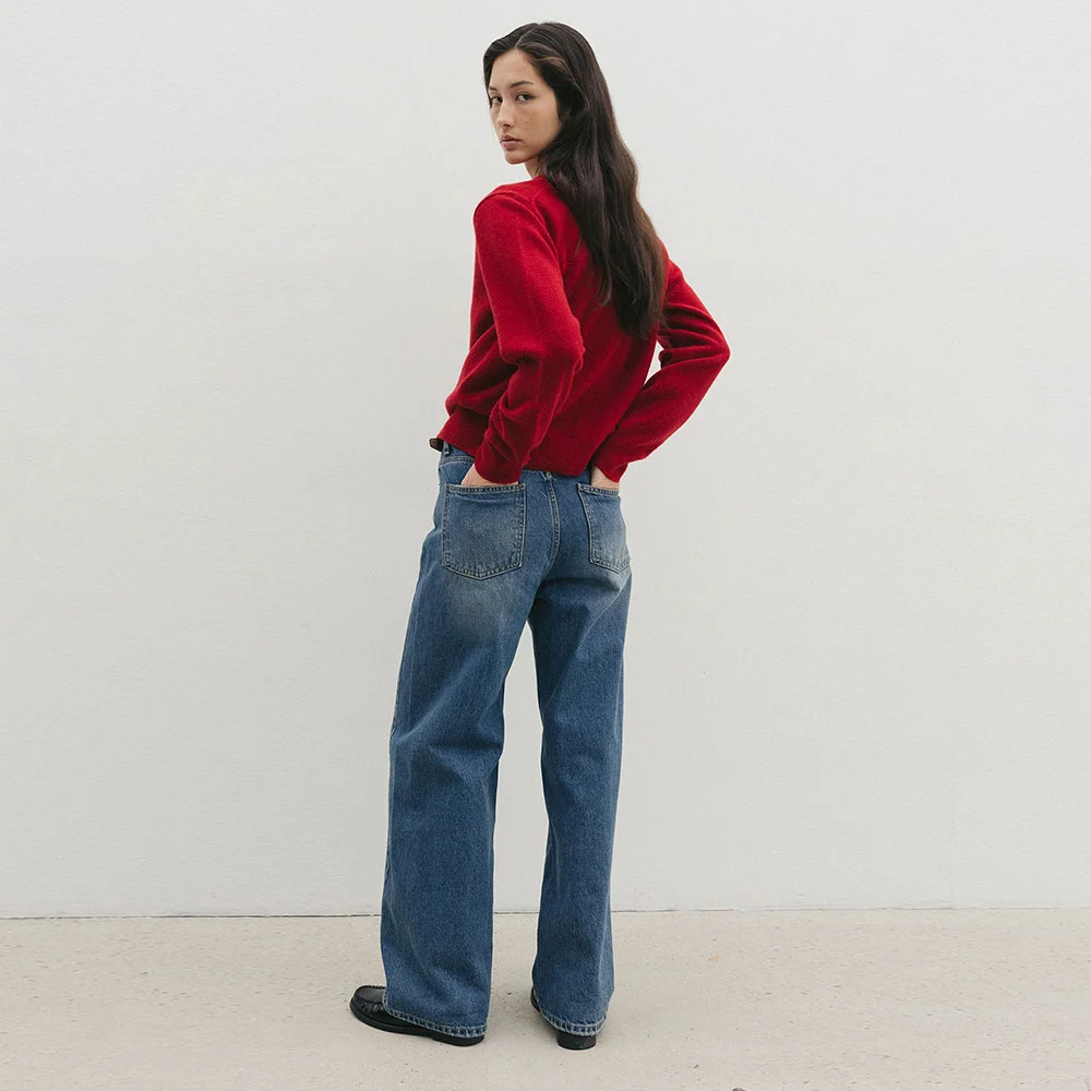 Line Denim Pants(Blue)