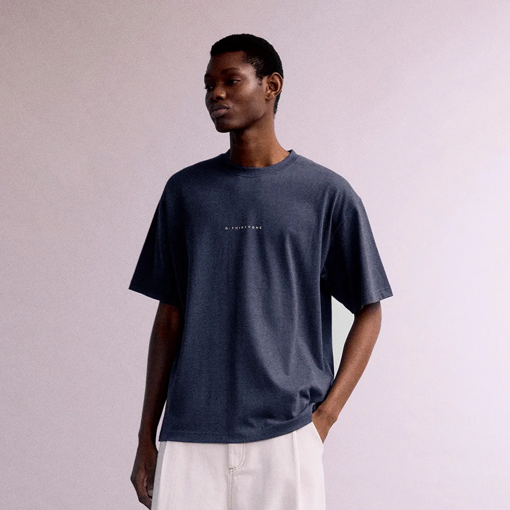 Small Logo Pigment-Dyed T-shirt (NAVY)