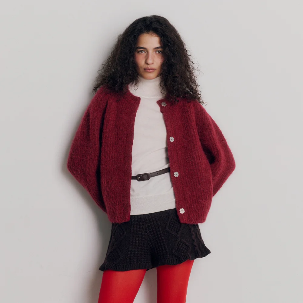 Baby Alpaca Saddle Jacket (Wine)