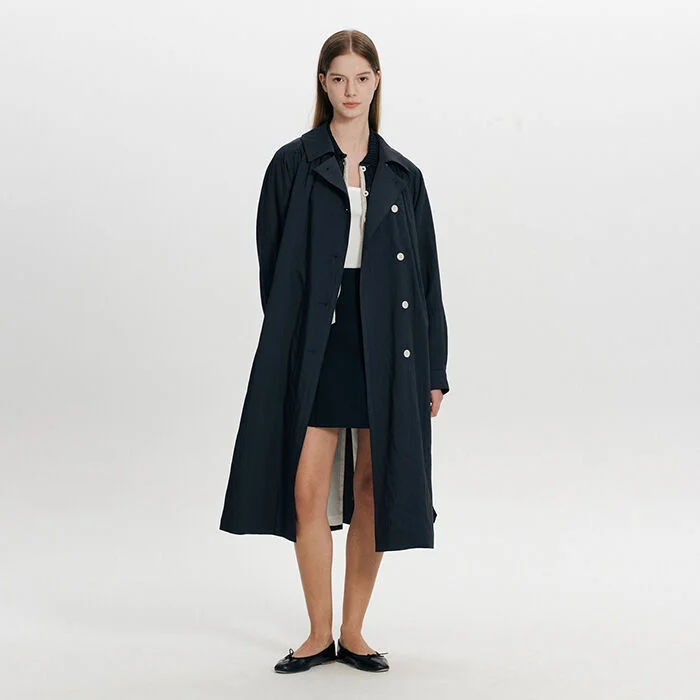 Belted Trench Coat(Navy)