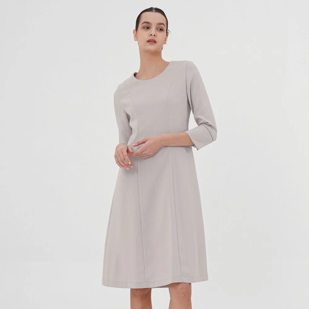 Chain Detail Slim Dress _Beige