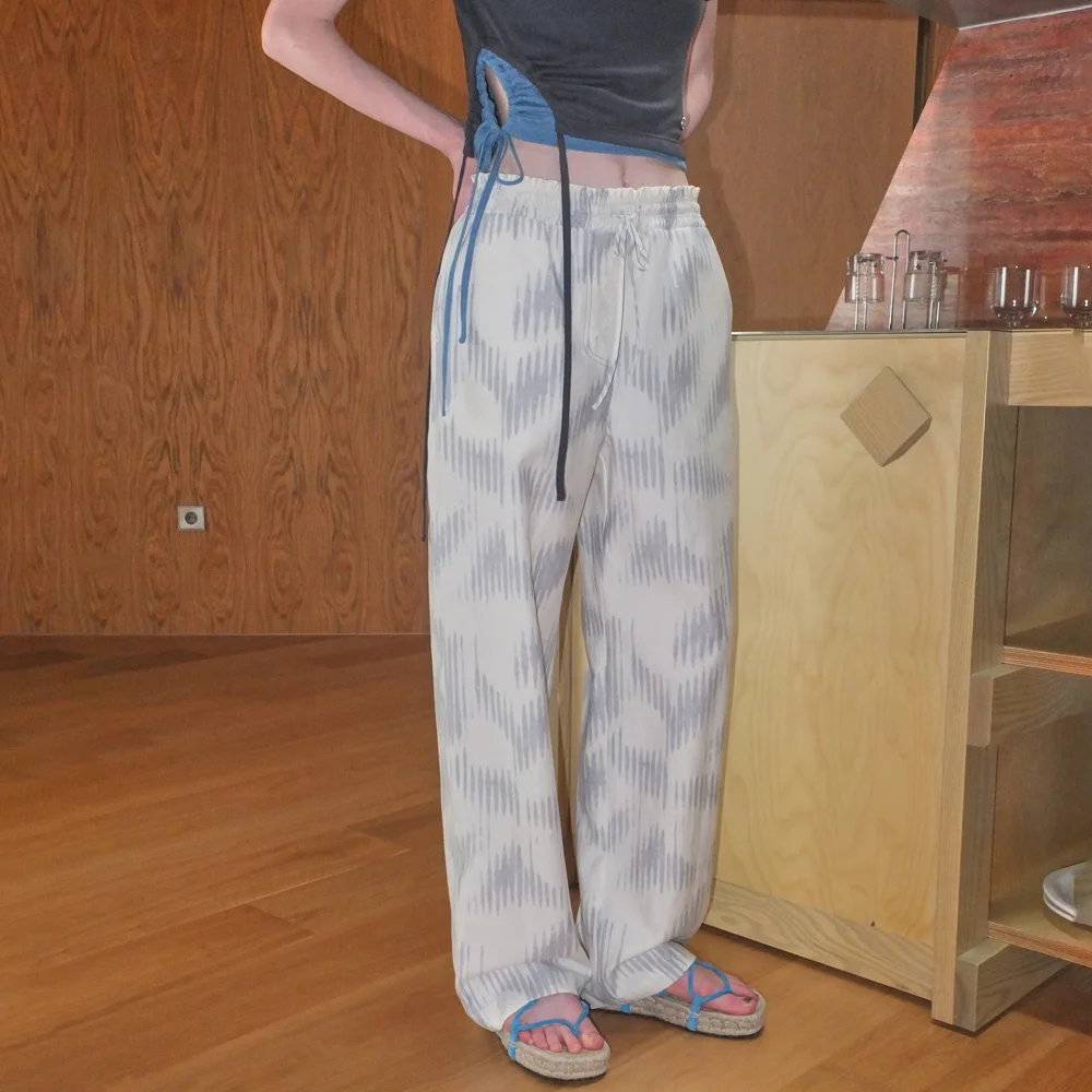 COMFORT STRING WAVE PANTS - GREY