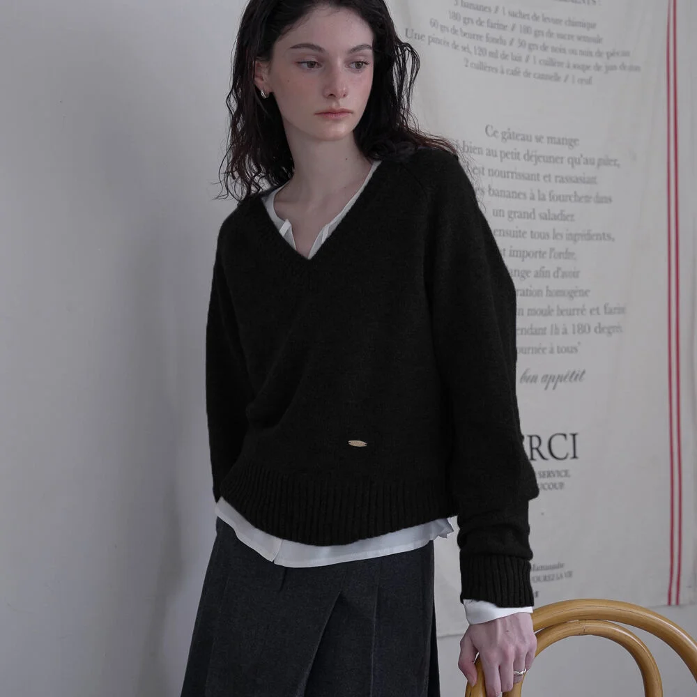 Wool V-neck Knit