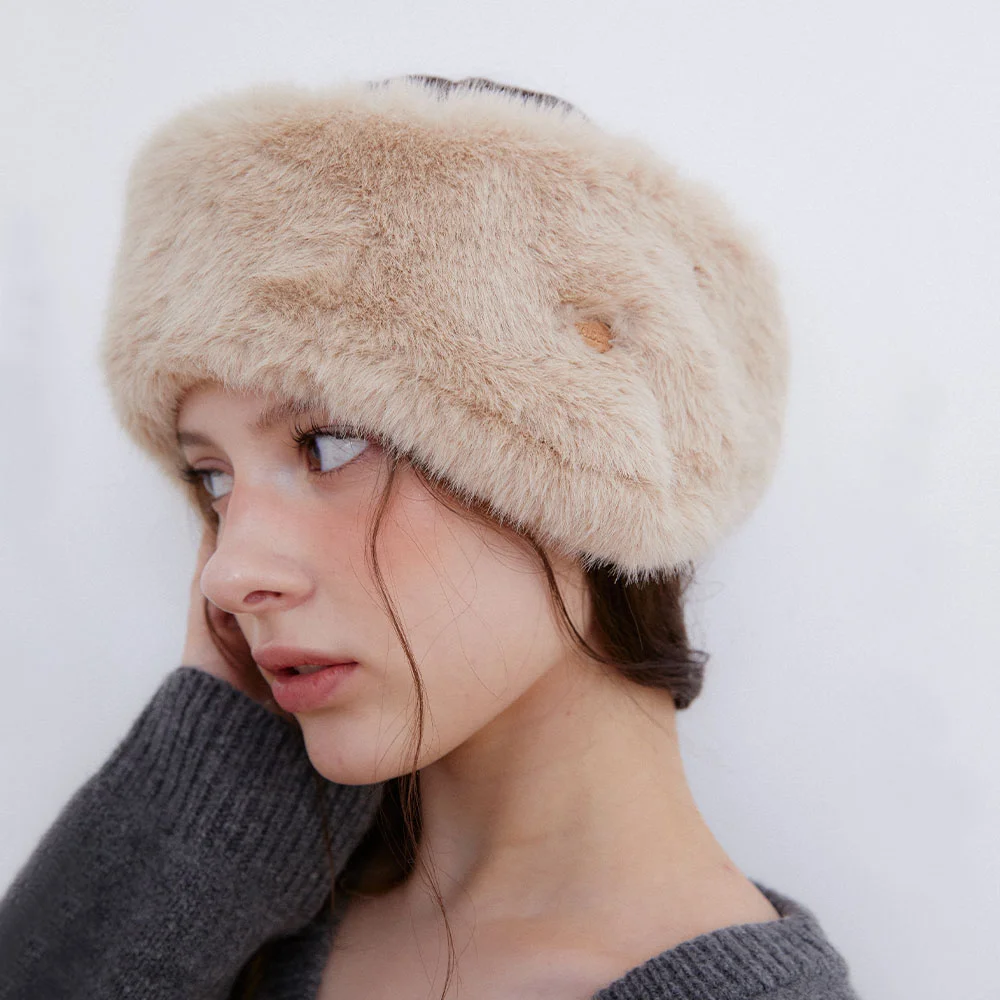 plush fur earmuff (C075_beige)