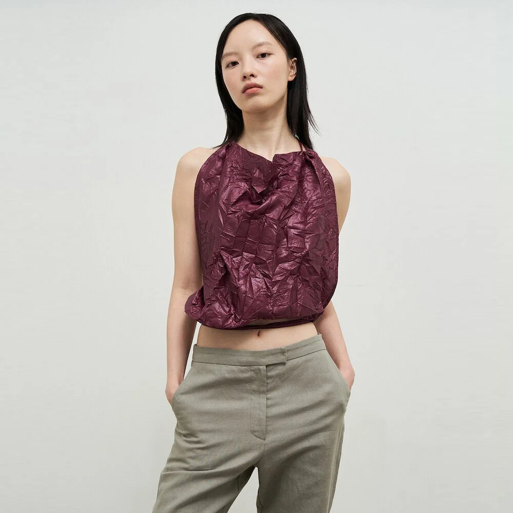 Gelato Wrinkle Halter Blouse Red (AG4764A046)