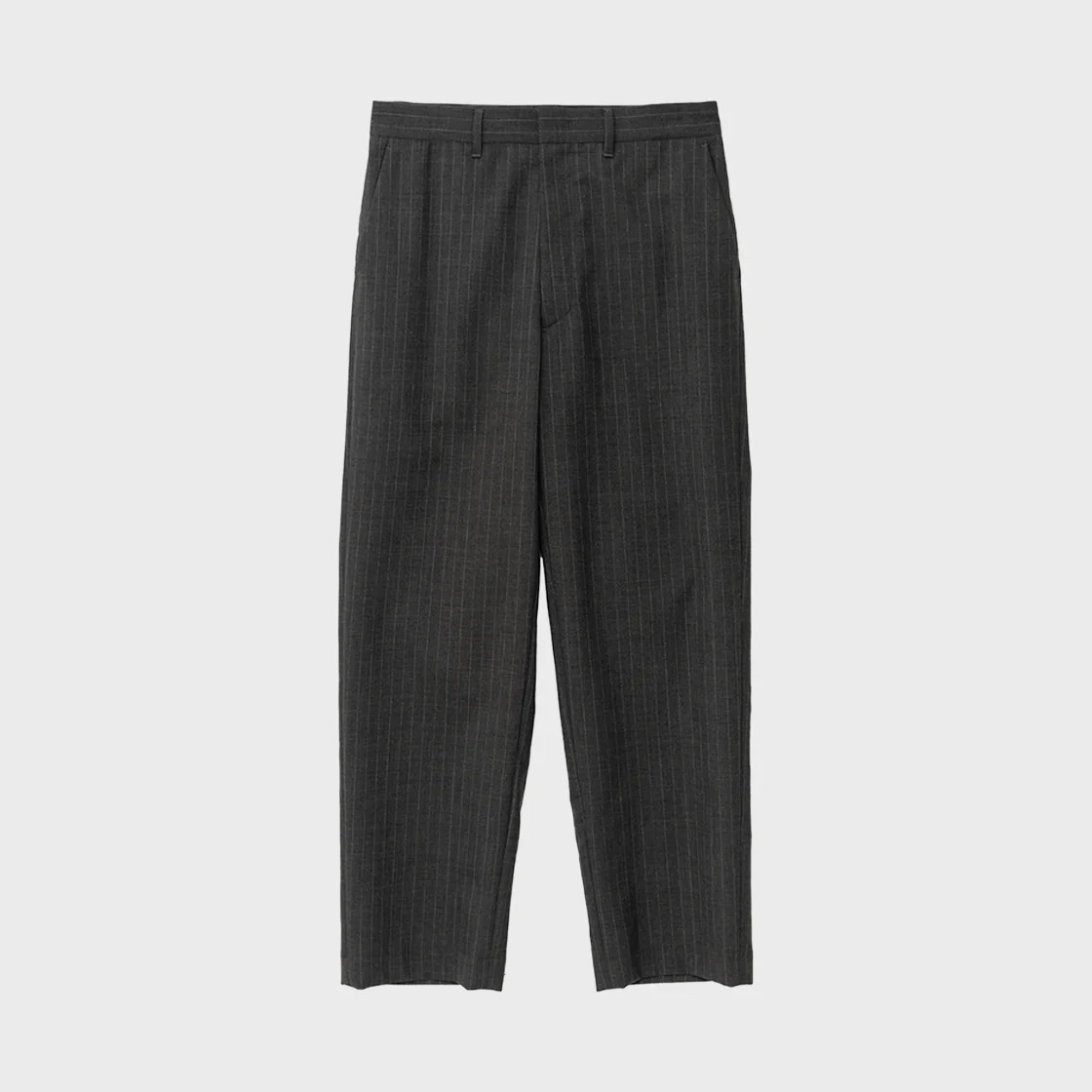 Essential Wool Trouser, Charcoal Stripe