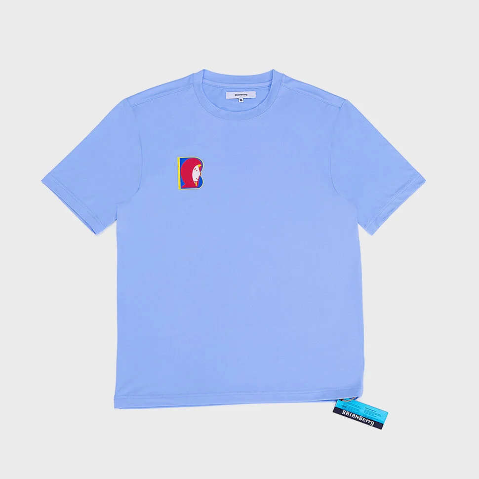 FACE BIG PRINT TEE_SKYBLUE