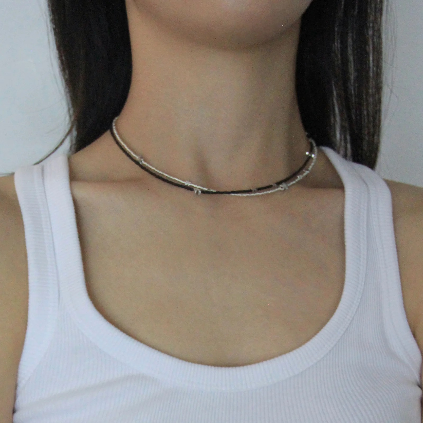 Milky Way Necklace - Black & Silver