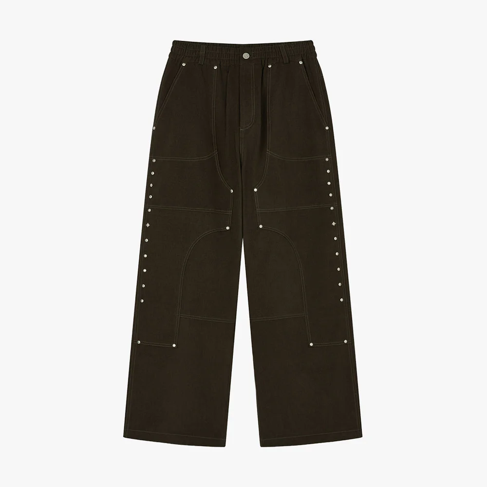 Double knee Western Twill Cotton Pants_Brown