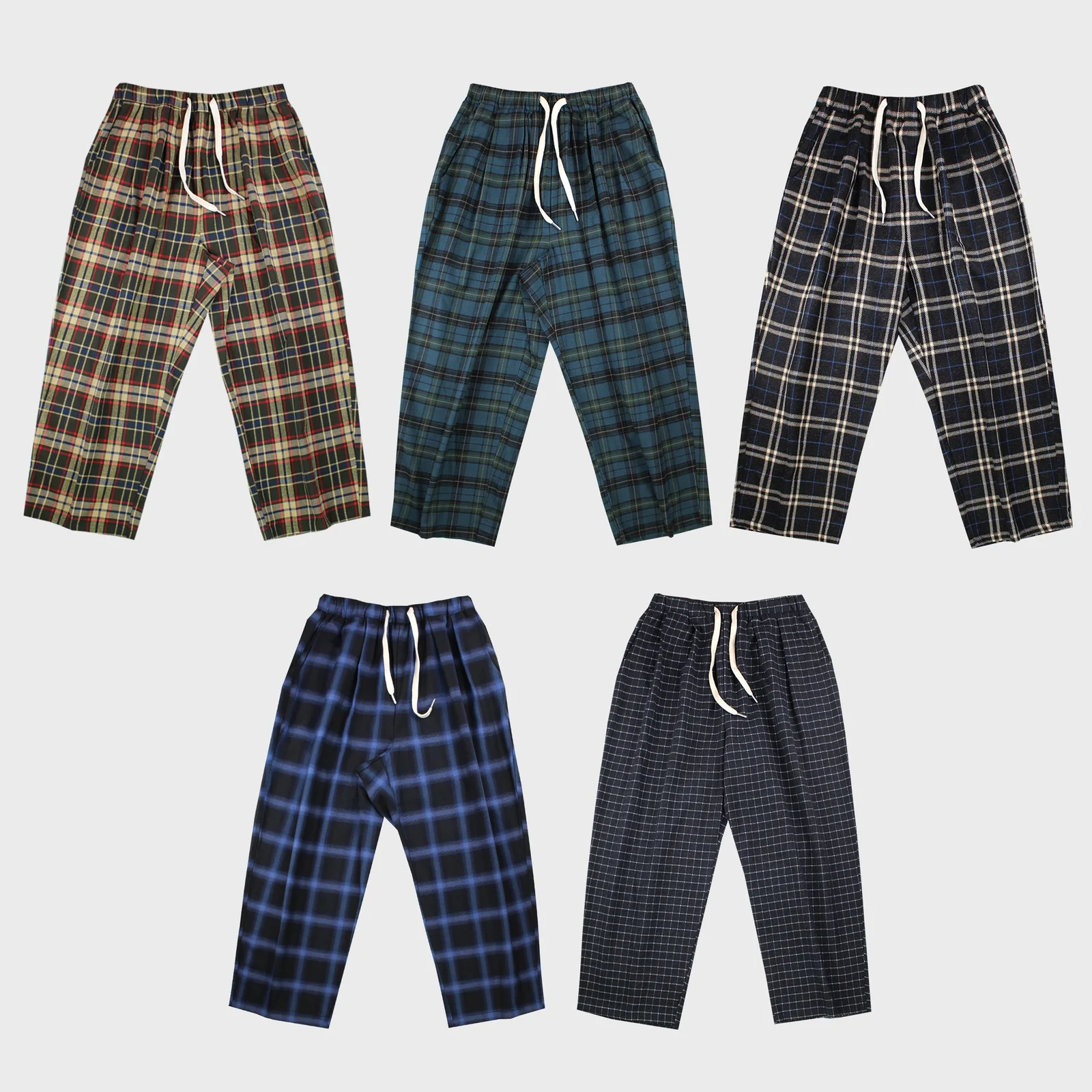 nerd checked wide pants(5color)